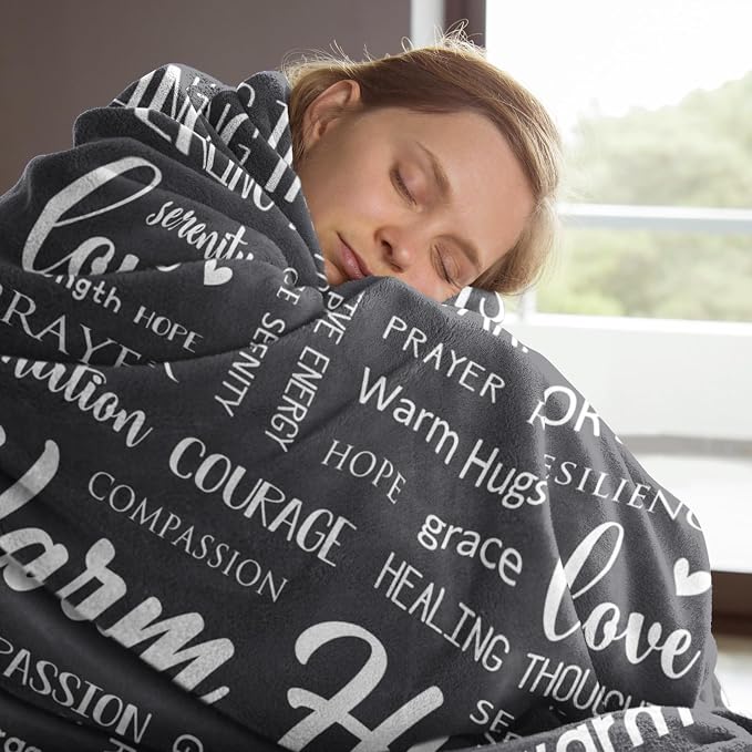 Warm Hugs Healing Blanket, Get Well Gifts for Women Men | Cancer Care, Chemo, After Surgery, Get Well Soon, Thinking of You Gifts, Soft Throw Blanket 60" x 80''