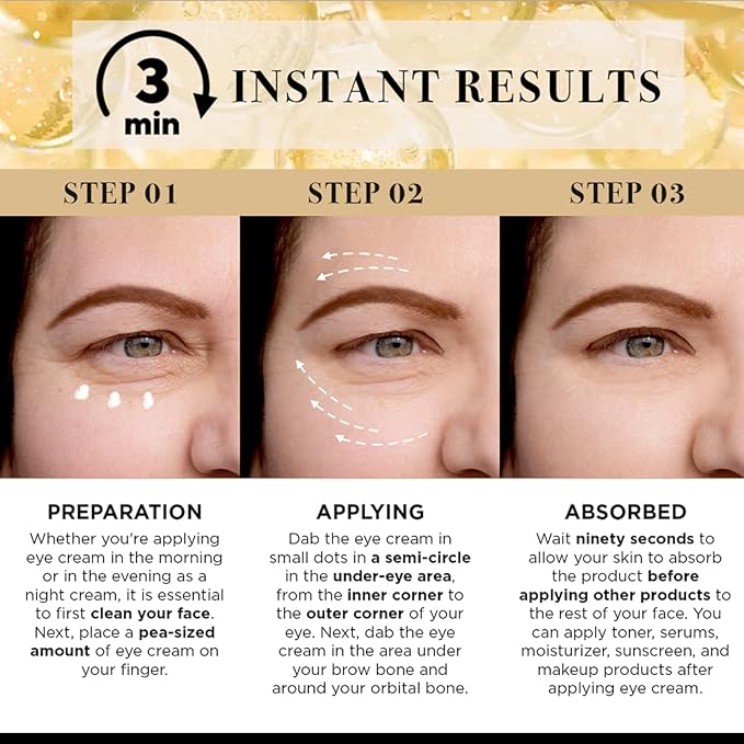Instant Under-eye Tightener: Eye Bags Firming Treatment Cream - Temporary Eye Wrinkle Puffiness Remover for Senior Men & Women 50+, No Flaking Residue,15ml