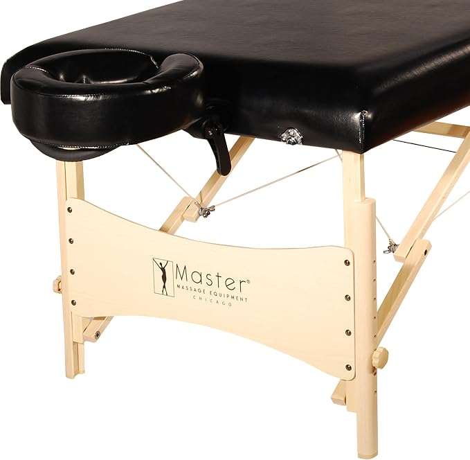 Master Massage Balboa Luster Upholstery Portable Massage Table Package, Black, 30 Inch
