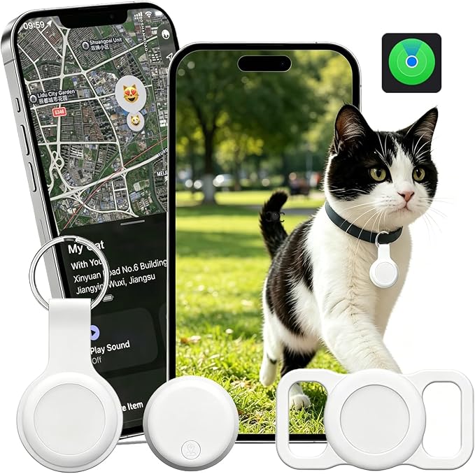 Pet Tracker Tag, Smart GPS Track Device for Dog/Cat Collar