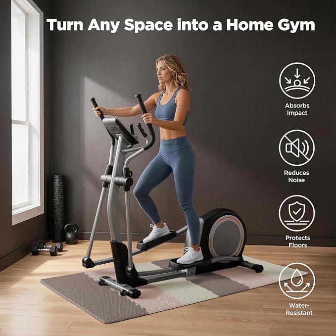 AIRHOP 18 PCS Gym Floor Mat, EVA Foam Puzzle Gym Mat, High-Density Interlocking Foam Floor Tiles for Home Gym, Play Workout Garage Kitchen Flooring 12.6"x12.6"x0.4"