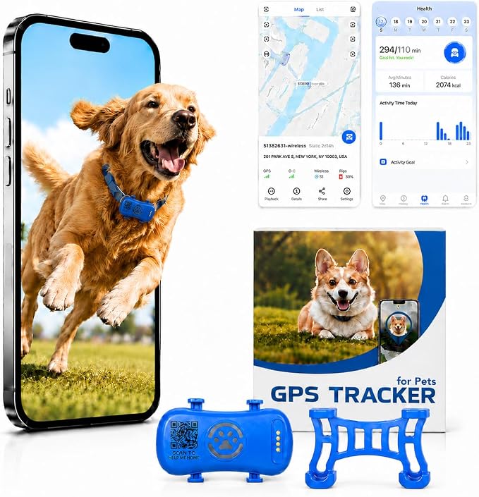GPS Tracker for Dogs and Large Cats, 4G LTE Pet Collar Tracker