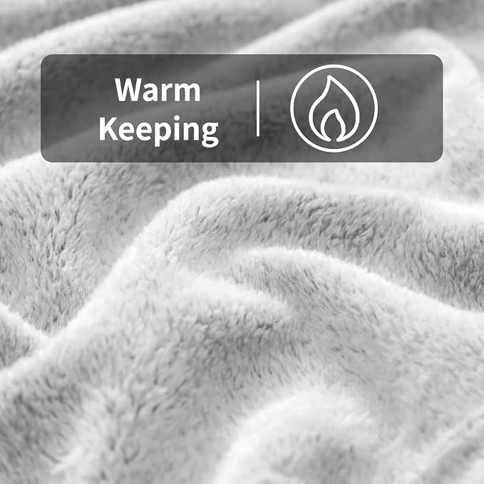 Snow Leopard Blanket Throw Blanket Valentiens Day Blanket Gifts for Men Soft Cozy Blanket for Lover Women Girls Home Decor, 50"X60", Grey