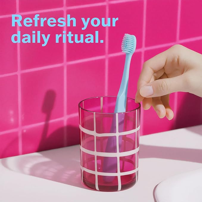 Tonochi Max Extra-Soft Toothbrush for Adults Sensitive Gums – Gentle Bristles, Wide Angled Head for Back Teeth, Ergonomic Non-Slip Grip, BPA-Free Handle, Individually Wrapped, 4-Pack(Blue)