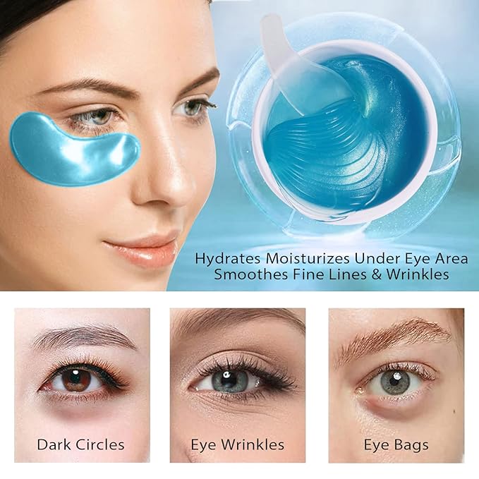 sefudun Hydrogel Eye Patches,Hydrogel Under Eye Masks for Dark Circles,Anti Wrinkle Treatment,Under Eye Gel Pads,Eye Mask for Puffy Eyes, Skincare,Hydrating | 60 Pieces/30 Pairs