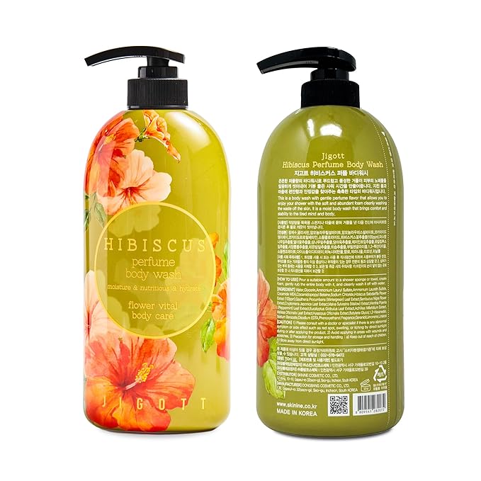 Jigott - Hibiscus Perfume Body Wash 25.3 FL OZ/ 750ml, K-beauty Daily Body Cleanser