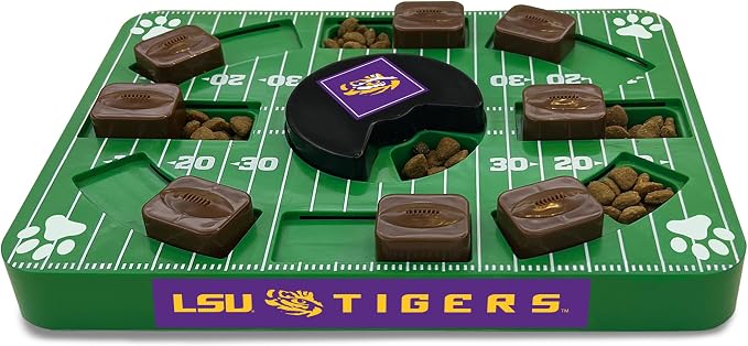 Pets First NCAA LSU Tigers Puzzle Toy, Puzzle Treat Dog Toy, Interactive Dog Treat Toy, Dog Puzzle Feeding Slow Toy