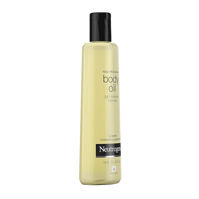 Neutrogena Body Oil Light Sesame Formula for Radiant Healthy-Looking Glow, Moisturizer for Dry Skin, Lightweight Non-Greasy Fast-Absorbing Bath and Massage Shower Oil, 16 Fl Oz Bottle Size