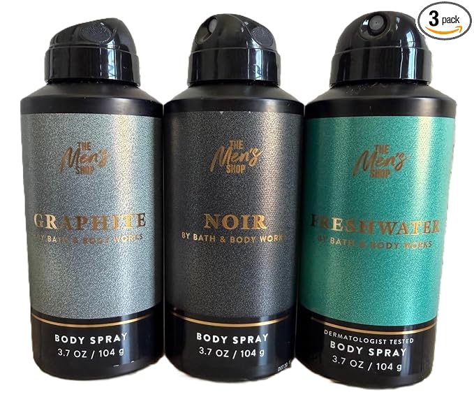 Bath & Body Works The Men's Shop Body Spray - Pack of 3 (Graphite, Noir, Freshwater)