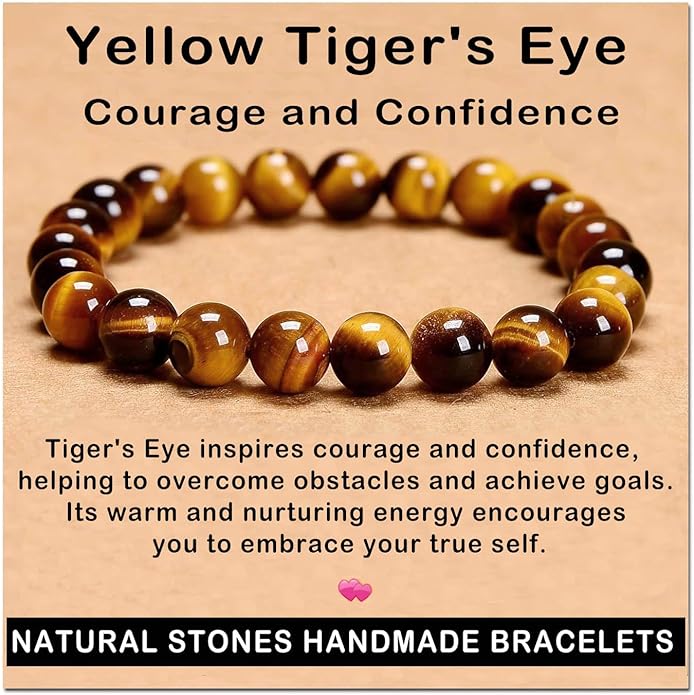 AD Beads Handmade Gemstone Stretch Elastic Bracelet Crystal Healing Reiki Nature's Beauty and Spiritual Essence Unisex