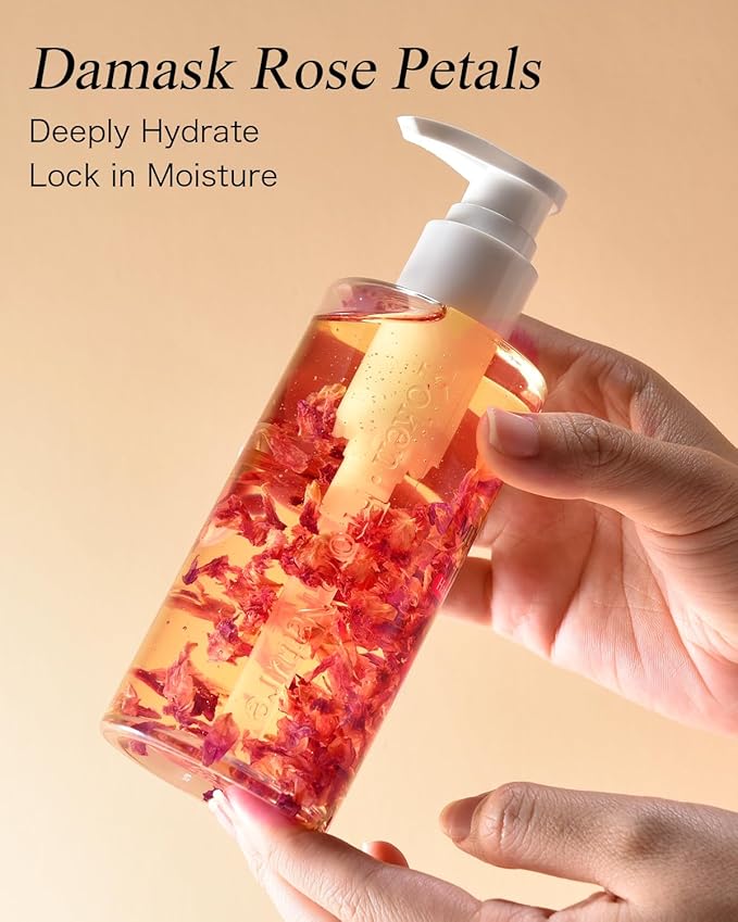 Multi-Used Body Oil For Skin,Face,Hair and Nails,Multi Purpose Organic oil With Rose Petals,Vitamin E & Almond Oil Nourishing & Hydrating,Body Oil for Moisture & Skin After Bath Oil,8 Fl Oz