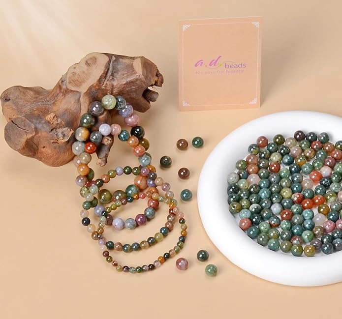 AD Beads Handmade Gemstone Stretch Elastic Bracelet Crystal Healing Reiki Nature's Beauty and Spiritual Essence Unisex
