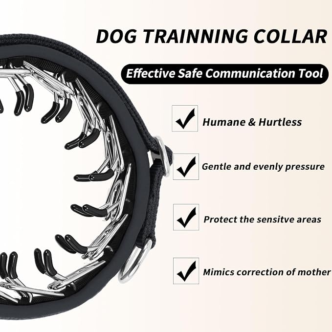 Martingale No Pull Dog Collar for Large Medium Small Dogs, Heavy Duty Nylon Reflective Adjustable Anti Pull Slip Collar with Buckle for Training Walking S Black Black