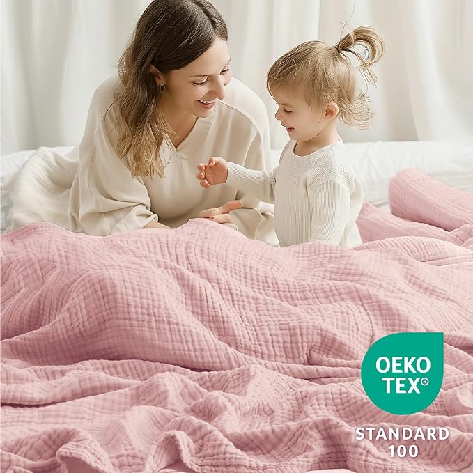 100% Cotton Muslin Blanket Twin 60" x 80", Breathable and Lightweight Cotton Twin Blankets for Couch, Soft Cooling Summer Gauze Blanket for Adults All Season, Medium Grey