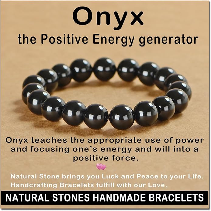 AD Beads Handmade Gemstone Stretch Elastic Bracelet Crystal Healing Reiki Nature's Beauty and Spiritual Essence Unisex