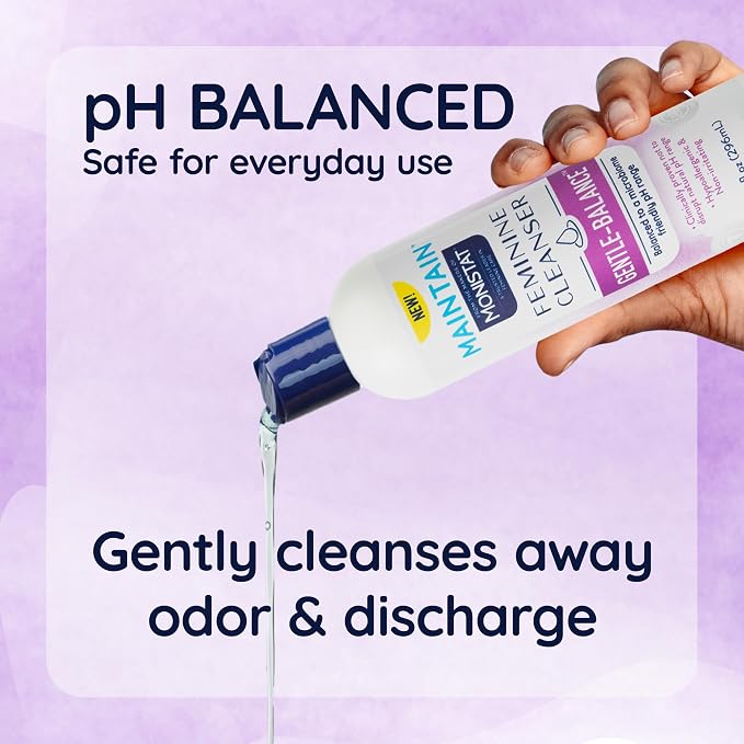 Monistat Gentle-Balance Feminine Cleanser for Women, Feminine Wash with Lactic Acid and Oatmeal Extract, Fragrance-Free, pH Balanced, 10 Fl Oz (Pack of 2)