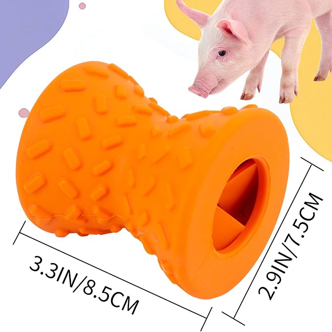 Treat Dispensing Ball for Pigs, Pig Enrichment Toys Food Dispenser for Mini Pigs, Slow Feeder Training Toy Pet Interactive Foraging & Rooting Toys for Pigs to Play with