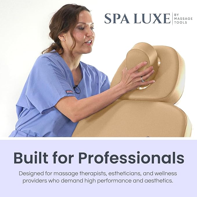 Medical Spa Exam Chair - Electric Massage Table for Spa Facial Solutions - 4-Motor Salon Bed with Remote Control, 2-Year Warranty - Esthetician Equipment for Medical Office - Beige