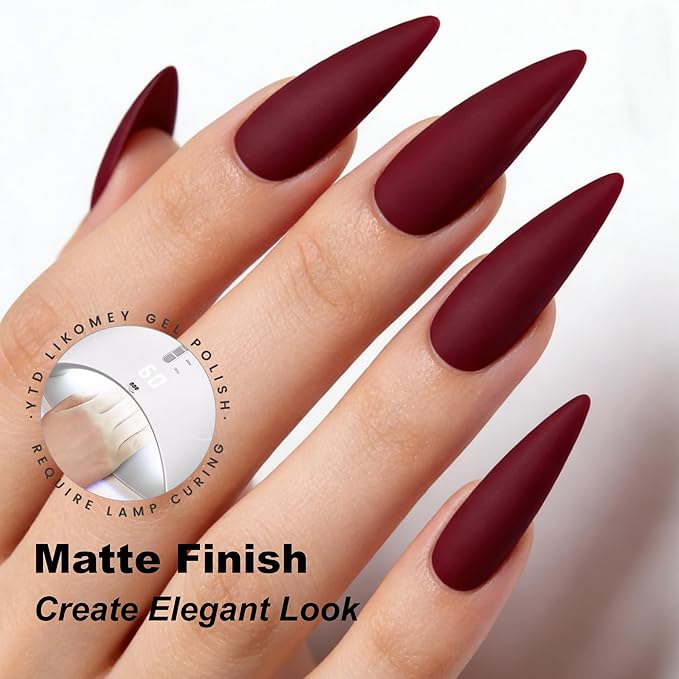 YTD Likomey Rose Red Gel Nail Polish,15ml Salon Home DIY Manicure and Pedicure Fall Winter UV Color Varnish,CS477