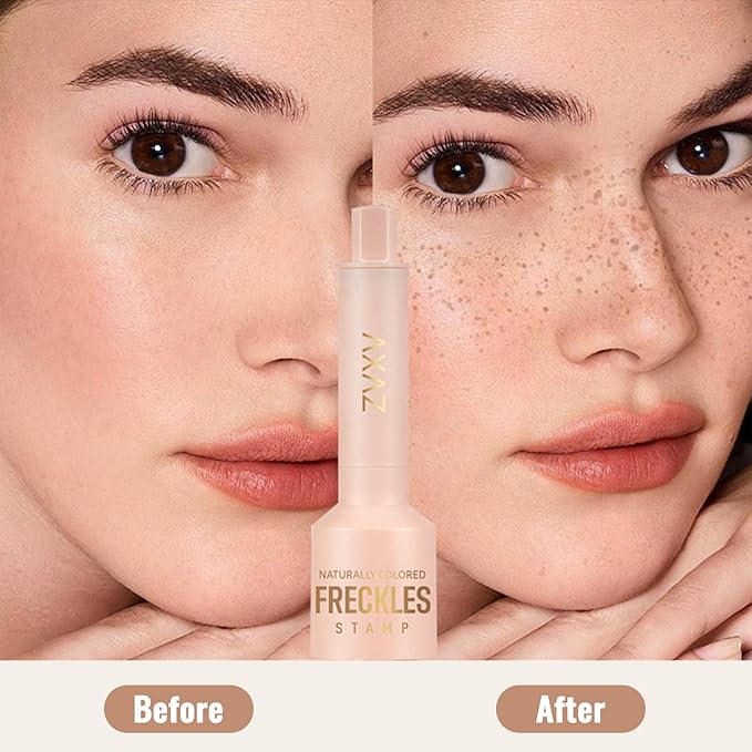 Freckle Stamp, Waterproof Long Lasting Quick Dry Freckle Stamp Pen, 5-Point Faux Freckle Stamp Makeup Tool, 4 Colors Available Natural-Looking Lifelike Sunkissed Face Freckle Makeup (2# Medium)