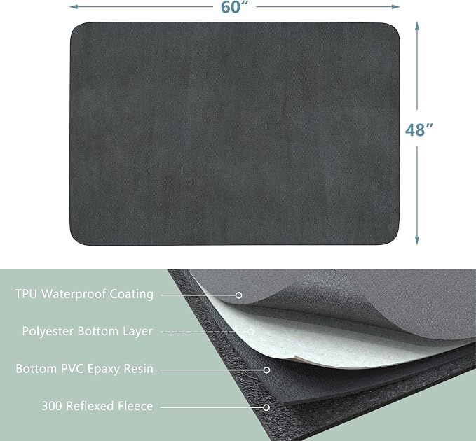 Washable Pee Pads for Dogs 60"x48" Reusable Dog Pads Large Upgrade Non-Slip Dog Pee Pads Heavy Absorbency Puppy Pee Pads Quick Dry Whelping Pads/Waterproof Puppy Training Pad