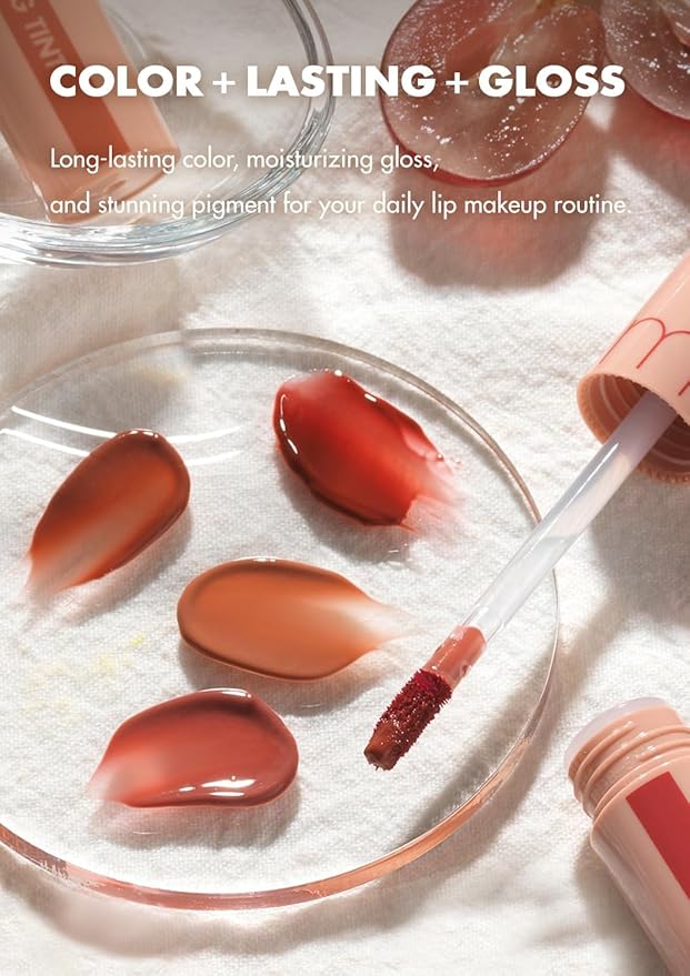 rom&nd JUICY LASTING TINT #08 Apple Brown - K-Beauty Glossy Lip Stain for Hydrating, Long-Lasting & Natural 'Bare Juicy' Finish