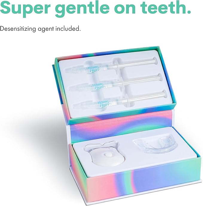 The White Pearl Co Teeth Whitening Kit with LED Light, Wireless, 35% Carbamide Peroxide, Desensitizing Agent, Enamel Safe, Gentle on Teeth