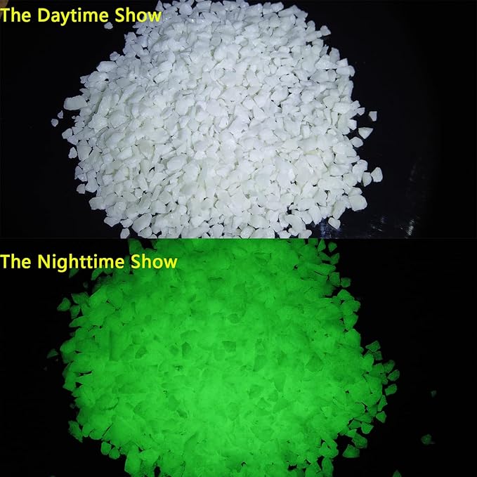 TWINKLING Glow in The Dark Crushed Glass, Broken Glass Glitter, Glow in The Dark Stones Gems Chips for DIY Resin Art Epoxy Crafts, Nail Art, Jewelry Making, Geode Painting, 1-3mm(200g) (Yellow Green)