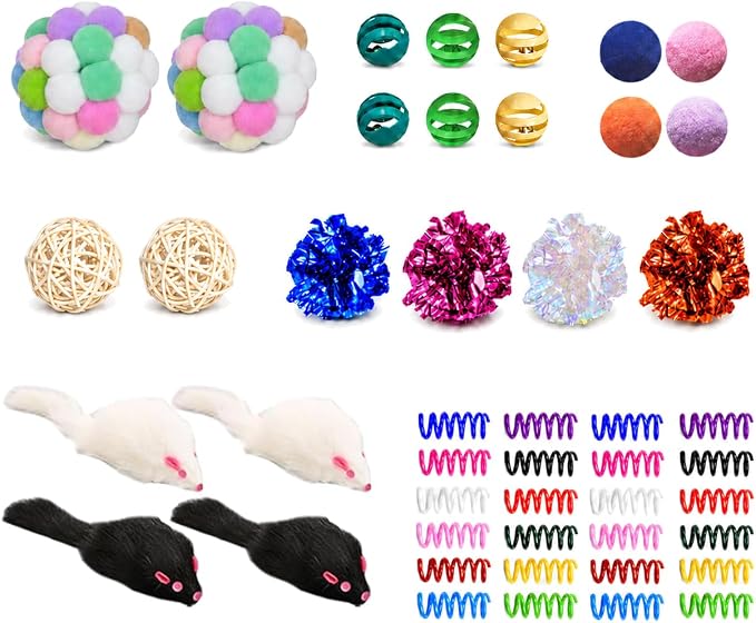 Cat Toys for Indoor Cats, 46 Pack Interactive Cat Toy Set for Kitten