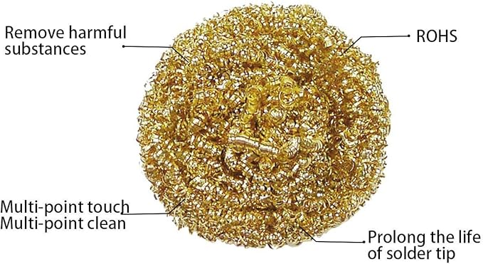 Soldering Iron Tip Cleaner, Solder Tip Cleaning Brass Wire for Soldering Station (6pcs)