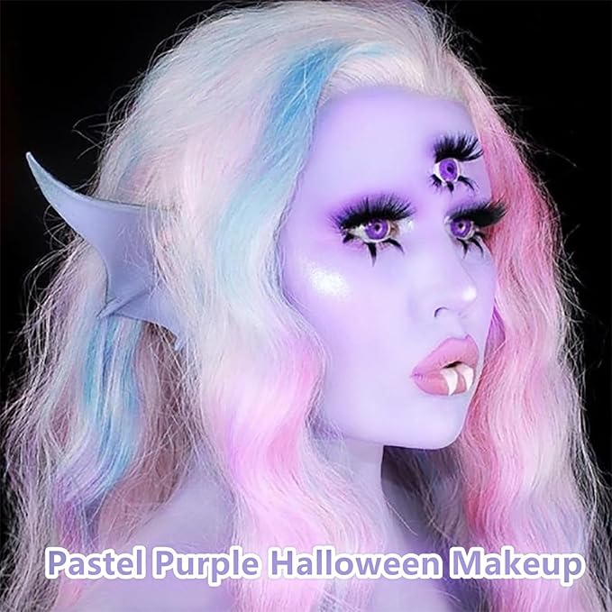 Go Ho 6 Colors Purple Face Body Paint,Cream Water Based Makeup for Halloween Cosplay,Body Paint FX Makeup Palette,Professional Face Paint Purple Makeup