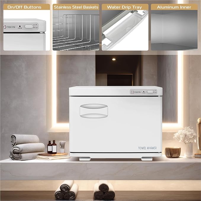 Pantin 18L Premium One Compartment Towel Warmer for Hair Salon, Beauty SPA, Restaurant & Home. Heated Towel Warmer: Large Electric Hot Towel Cabinet for Salons, Spas - The Best Spa Equipment 110V 180W