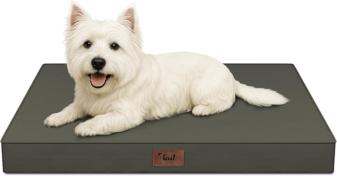 Waterproof Orthopedic Dog Crate Bed for Small Dogs & Cats | Egg Crate Foam, Fits 24x18 Crates, TPU Waterproof Layer, Machine Washable 1680D Oxford Cover, Small Pets Up to 20 lbs