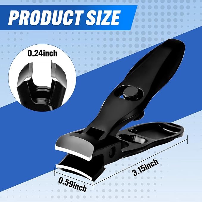 German Nail Clippers, Premium Stainless Steel Wide Jaw Anti Splash Design,Ultra Sharp Heavy Duty Clippers with Ergonomic Lever,Perfect for Men,Women, and Seniors(2 Pack)