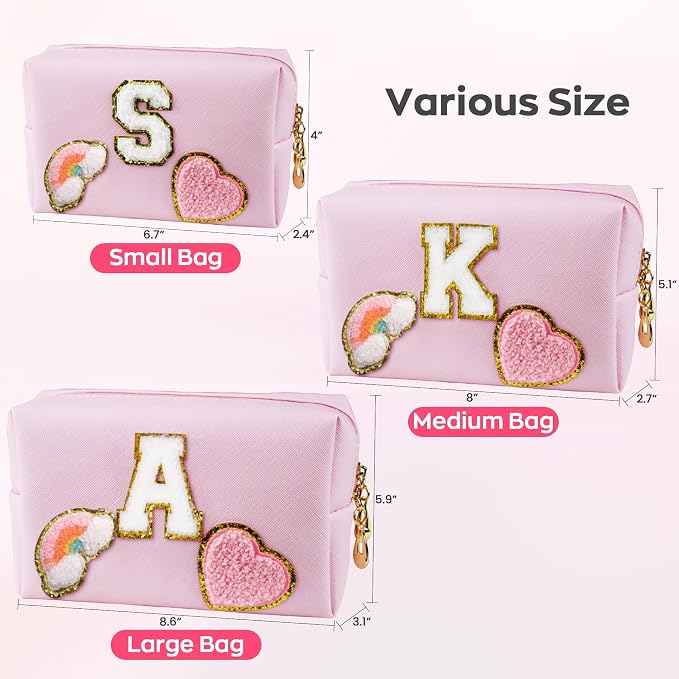 Elilier Birthday Gifts for Kids 4 5 6 7 8 9 10 11 12 year Old, Girl gifts Skin Care, Letter Pouch Cosmetic Toiletry Bag, Personalized Gift for Girl, Gift Bags