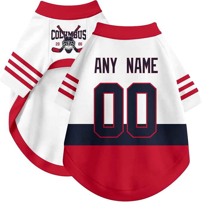 Columbus Dog Clothes Personalized Pet T Shirt for Dogs Gift | Custom Name Number Jersey Style Pet Shirt for Dog