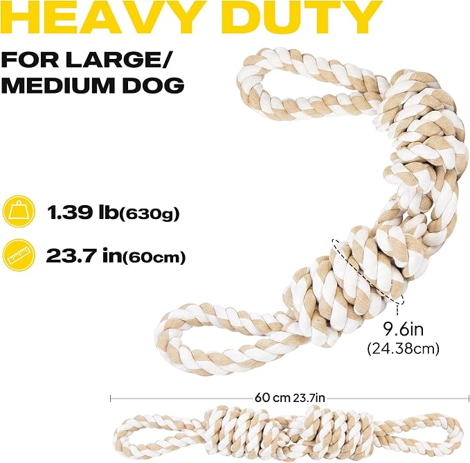 Fida Dog Rope Toys for Aggressive Chewers, Tug Toys for Large Medium Dogs