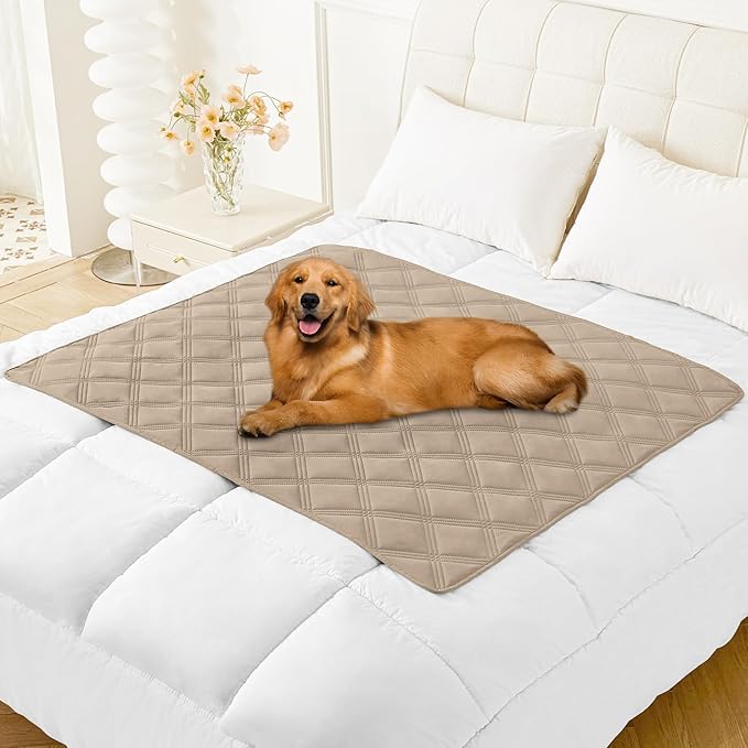 Smiry Waterproof Dog Bed Cover, Reversible Pet Blanket for Sofa Couch | Soft Washable Dog Blanket, Leakproof Couch Cover for Dogs Cats & Furniture Protection, 40x50, Taupe/Beige