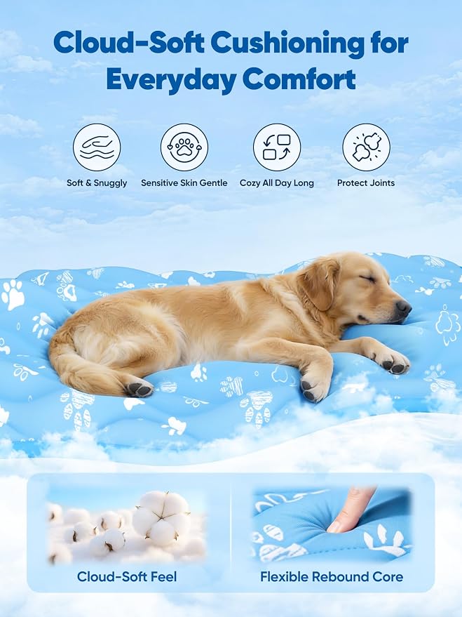 24x18in Dog Cooling Mat with One-Way Moisture & Arc-Chill 3.0 | Color-Changing Cool Indicator. Washable, Non-Slip Pet Bed. One-Way Moisture Tech Keeps Cool & Dry for Floors, Sofas, Kennels