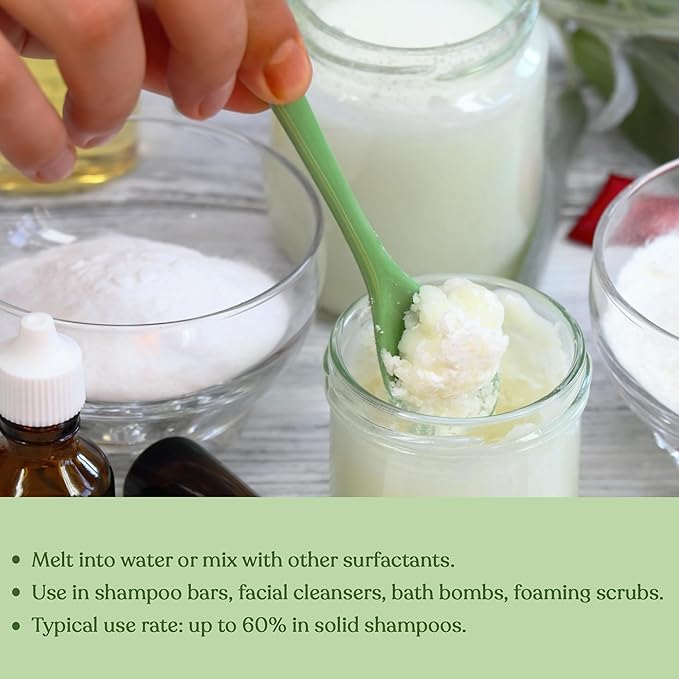 Soapeauty Coconut Oil SCS Noodles Surfactant for Skin Care Products - Sodium Coco Sulfate Noodles for Shampoo Conditioner Set, Soap Making Supplies, Body Lotion - 4 OZ