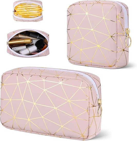 Likesing Period Bag for Teen Girls, Leather Sanitary Napkin Storage Bag, Portable Menstrual Pad Bag Period Pads Pouch, Small Make Up Bags