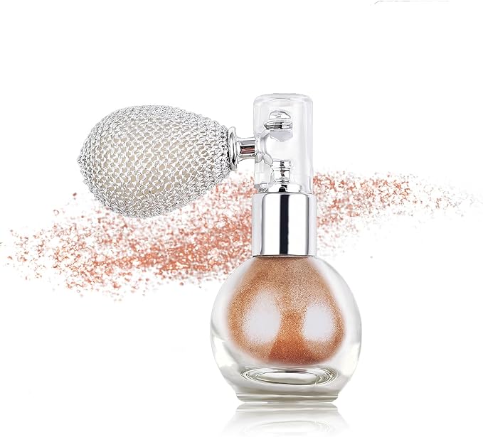 Glitter Spray, Versatile Glitter Spray for Hair and Body Cosmetic, Highlighter Powder for Women, Body Shimmer for Party, Music Festival and Wedding #Bronze