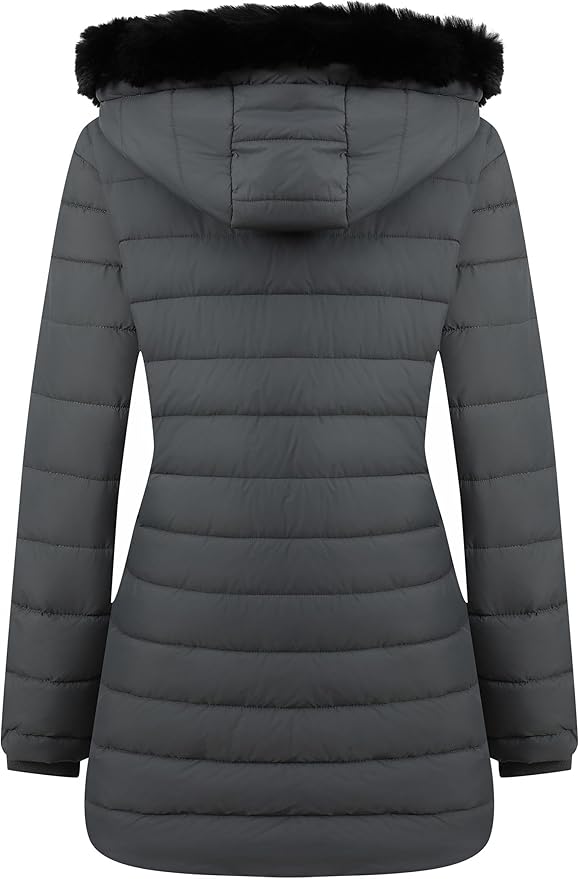 GOLDLADIES Women's Waterproof Long Down Jacket,Warm Winter Hooded Puffer Coat Thickened for Hiking Outdoor