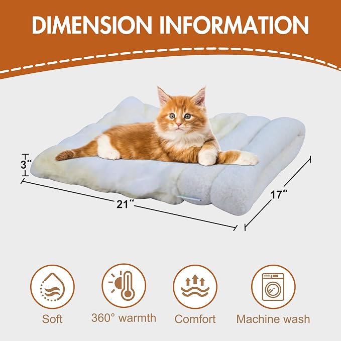 3 in 1 Semi-Enclosed Self Warming Burrow Cat Bed Sleeping Cave | Keep Warming, Machine Washable, Easy to Clean, Soft & Comfortable, Pet Beds fo Cats & Dogs, Cozy Privacy Nook