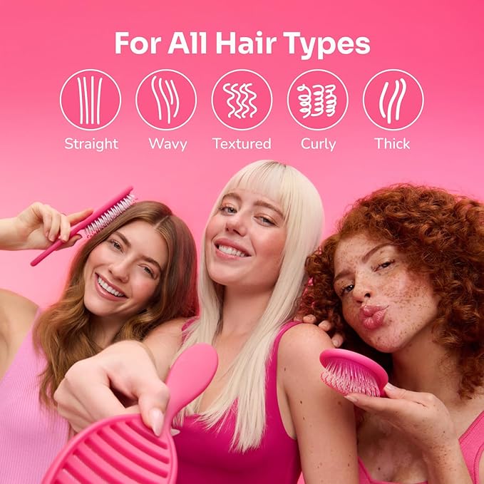 Wet Brush Smooth Styler Hair Brush, Purple Frost, Exclusive Ultra-soft IntelliFlex Bristles, Synthetic Boar Bristles, Shiny And Smooth, For All Hair Types, For Women, Men, Wet And Dry (Pack of 2)