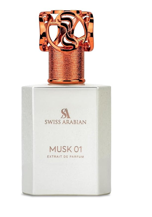 Swiss Arabian Musk 01 - Arabian Perfumes for Women and Men - Long Lasting Perfume - Spicy, Floral, Musk Perfume - Seductive Signature Aroma - 1.7 oz