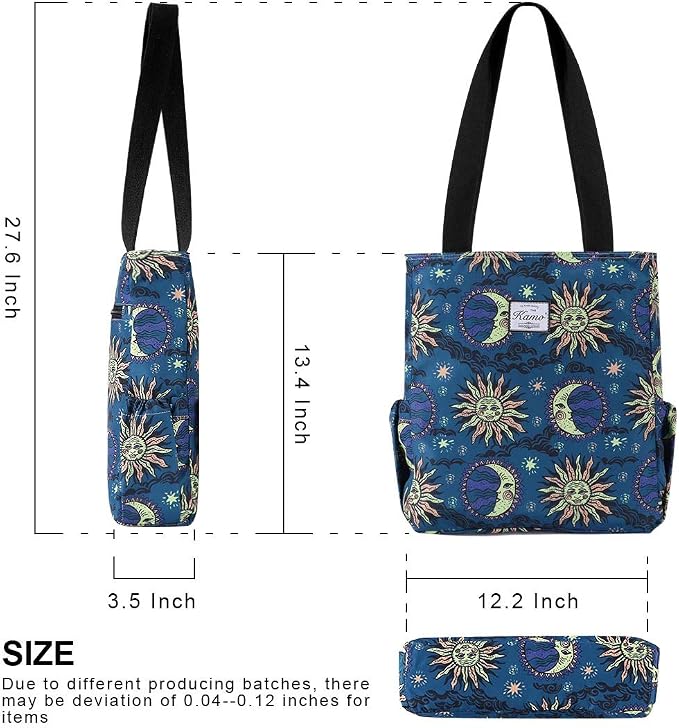 KAMO Floral Tote Bag - Waterproof Lightweight Handbags Travel Shoulder Bag for Hiking Yoga Gym Swimming Travel Beach