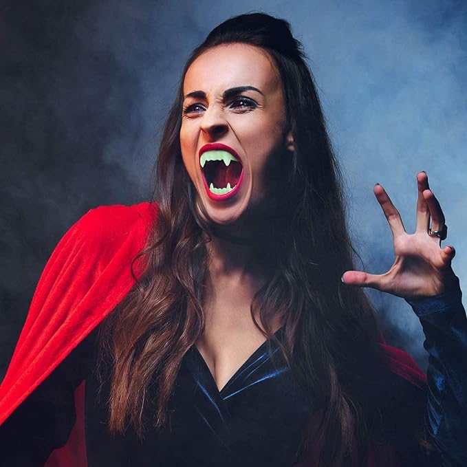 The Dreidel Company 200 Halloween Teeth Neon Fangs Teeth, Costume, Funny Halloween Dress-Up, Pretend Play Decoration (200-Pack)
