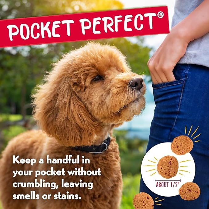 Charlee Bear Crunchy Dog Training Treats, Chicken Pumpkin Apple, 8oz 6-Pack | Low Calorie 3 cal, Grain Free, Natural Mini Treats, For Puppies Small Medium Large Dogs, USA Made