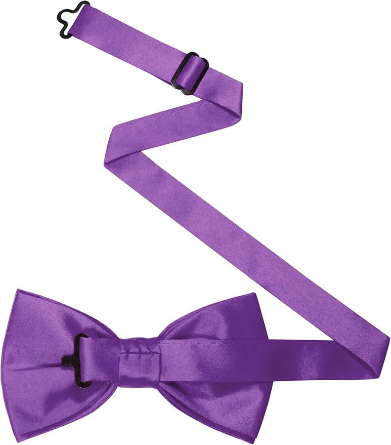JEMYGINS Solid Color Pre-tied Bow Tie Adjustable Bowtie for Men